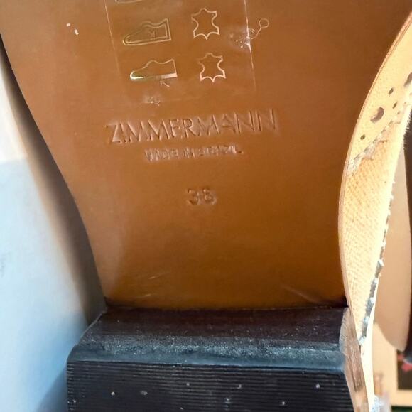 Zimmermann Oxfords Ivory Heeled Luxury Leather Canvas Brogues Size 38 7.5 NIB - Picture 6 of 10